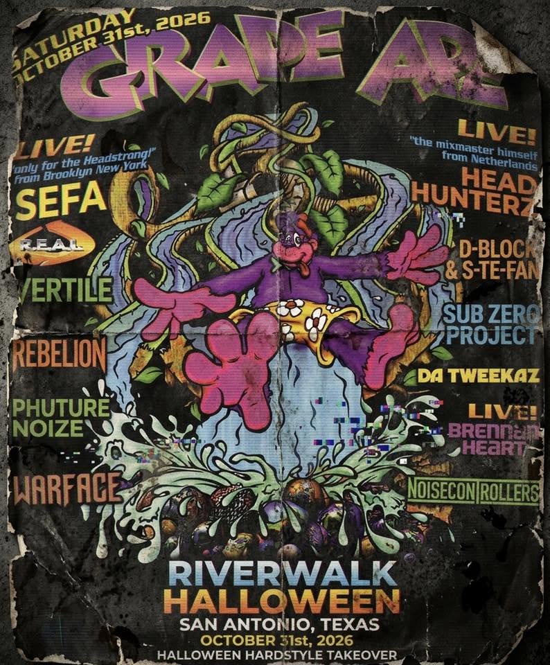 AI-assisted concert flyer sample with bold illustrated event artwork and lineup details